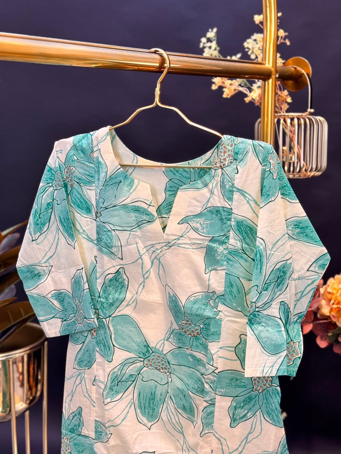 Floral Printed Cotton Kurti