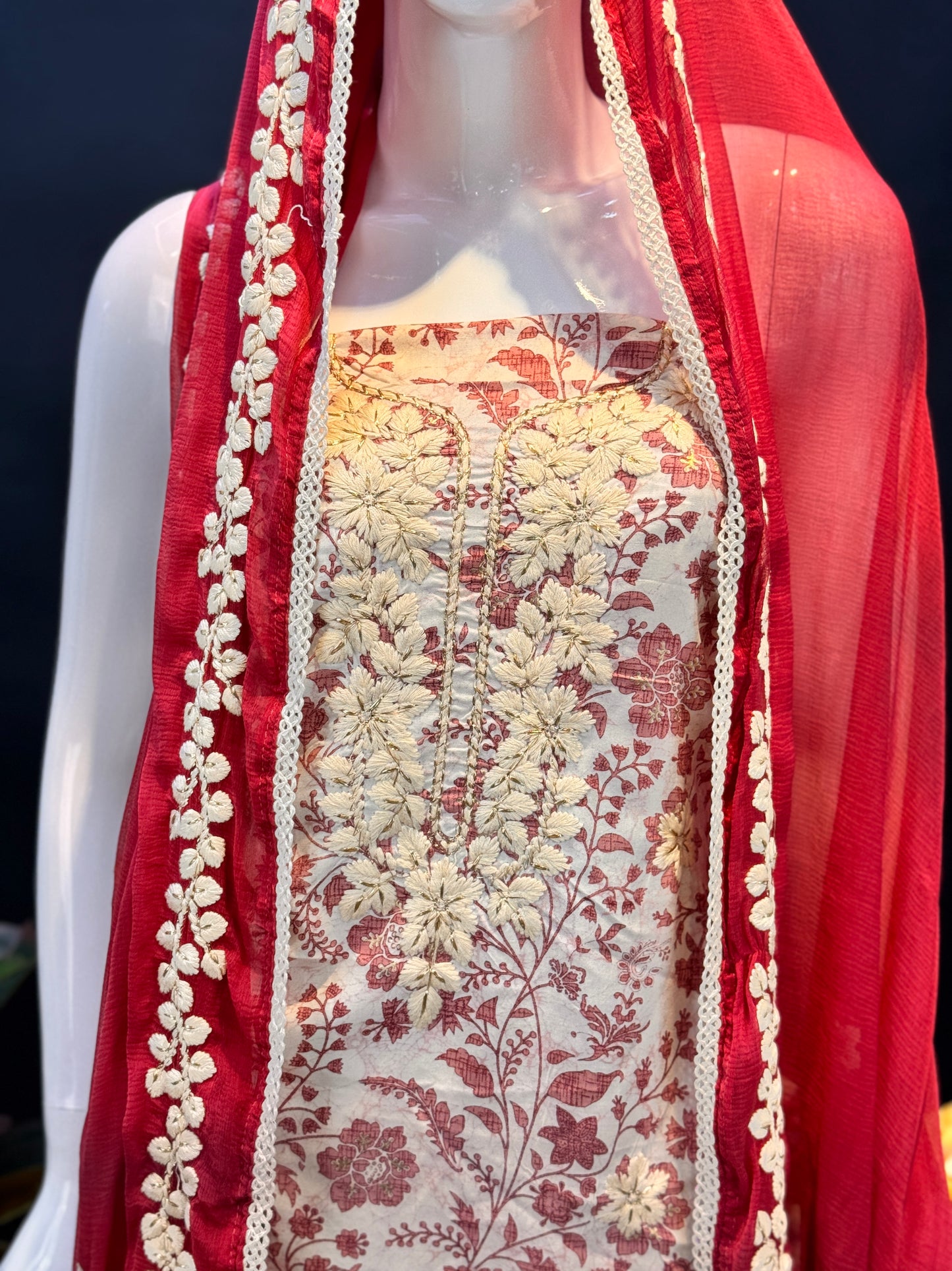 Thread Work Salwar Suit Material
