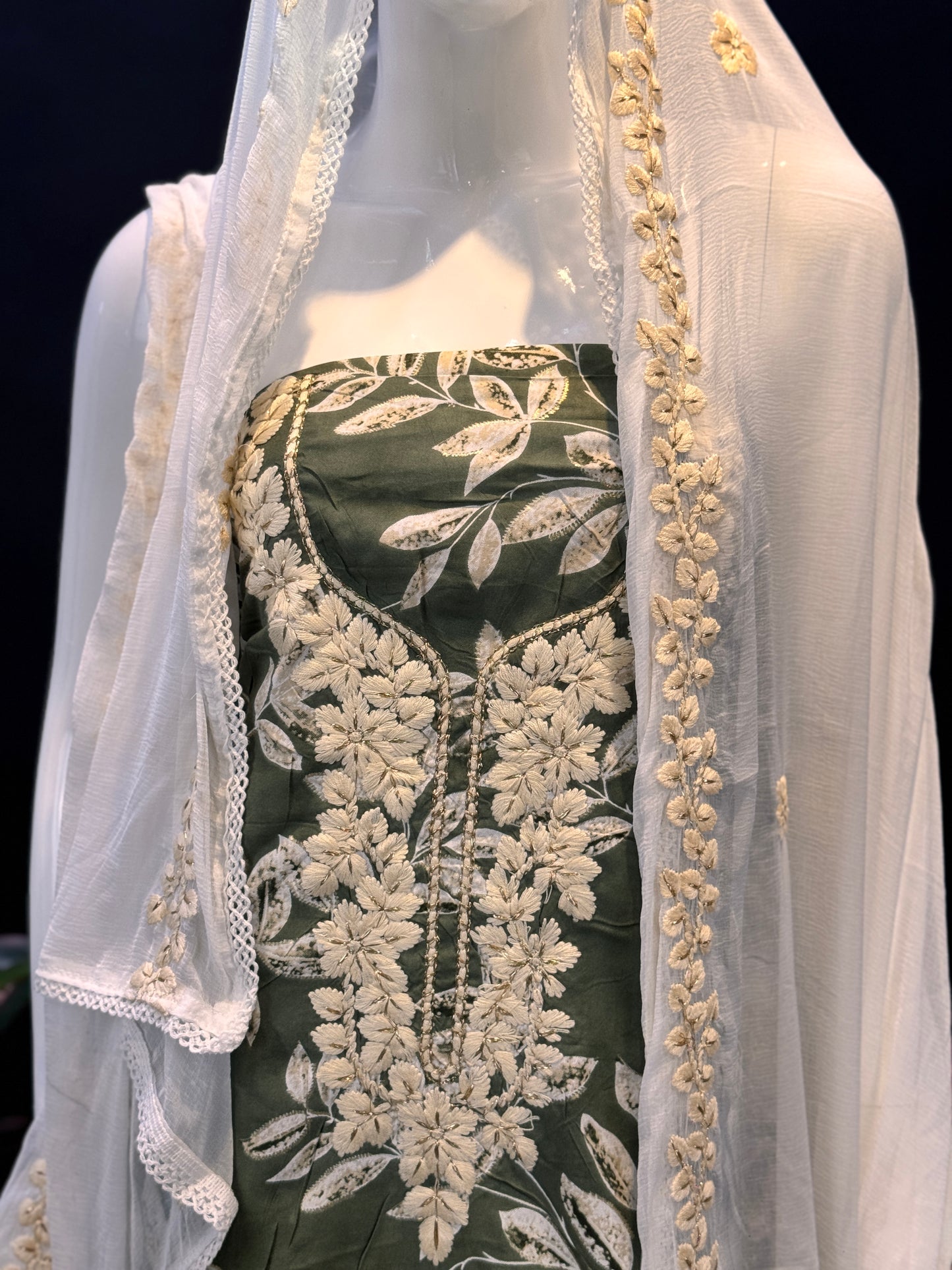 Thread Work Salwar Suit Material