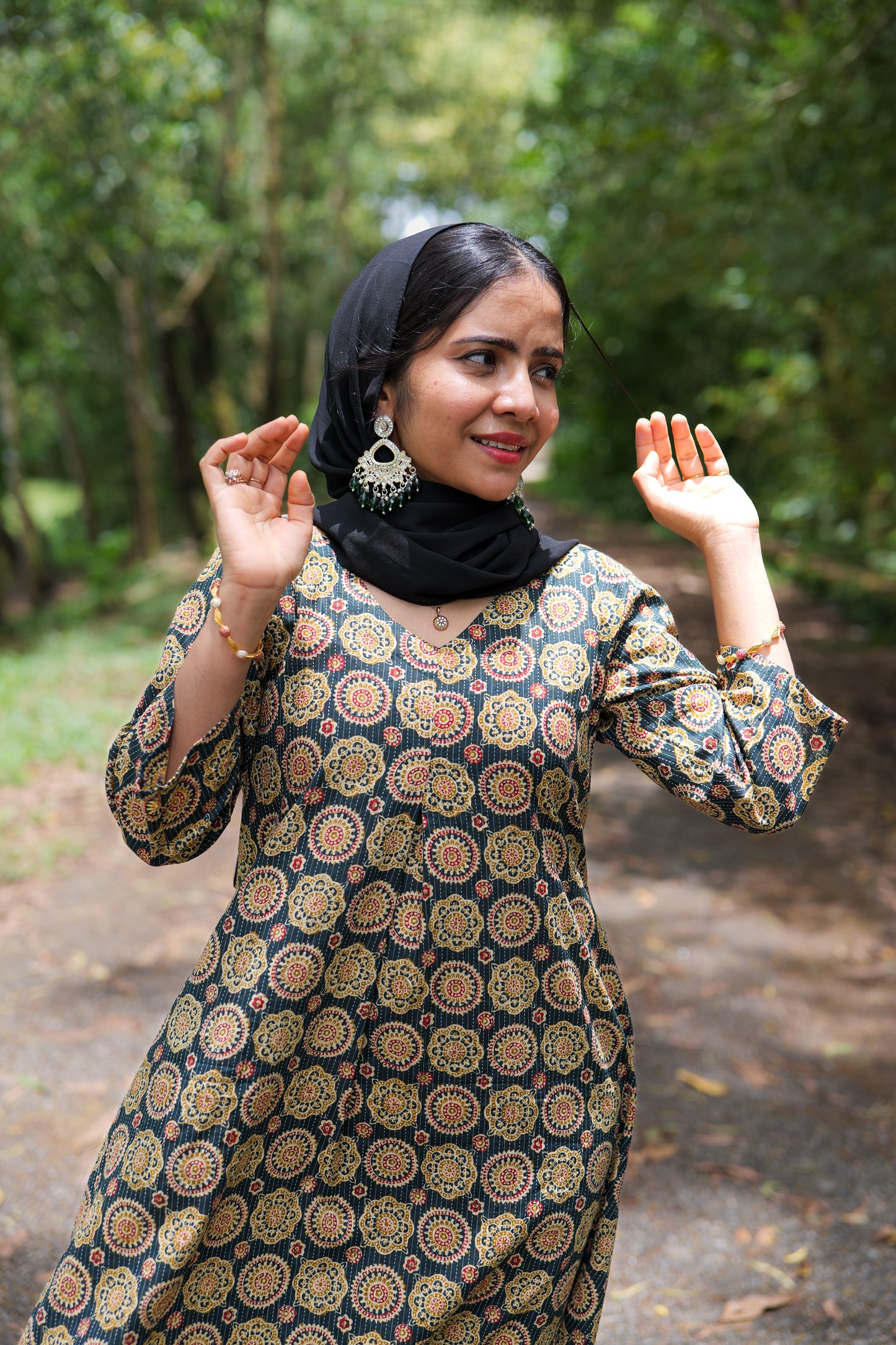 BUDGET FIT Mandala Print A-Line Cotton Kurti