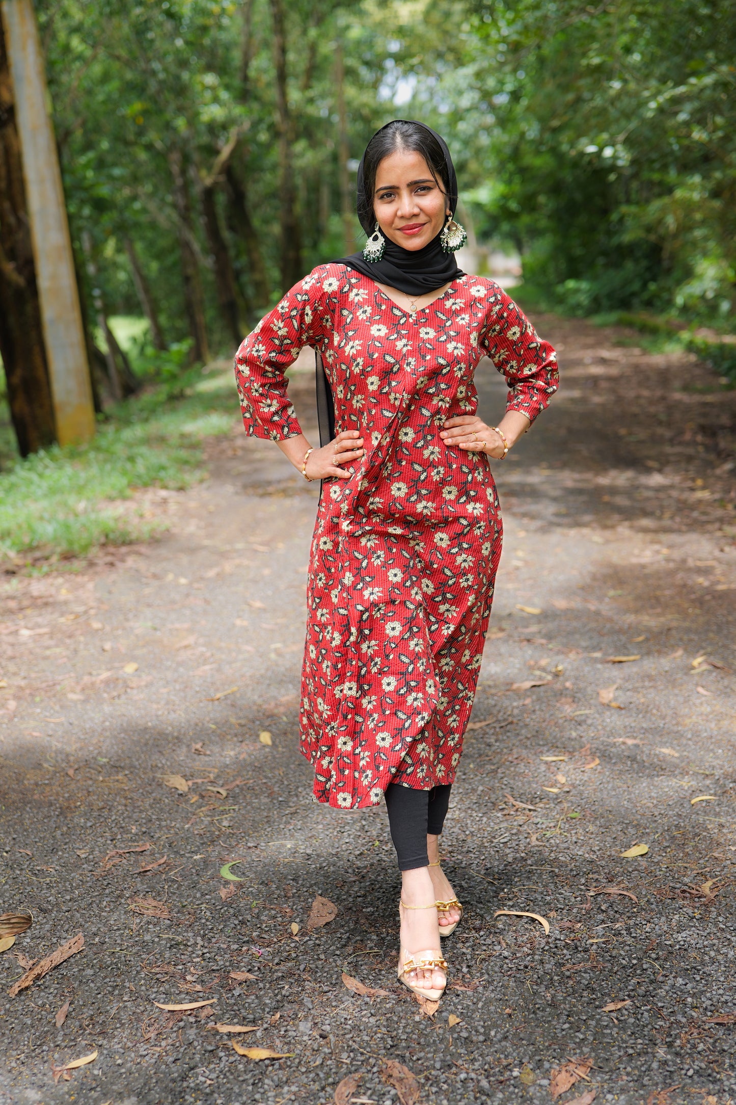 BUDGET FIT Floral Printed A-Line Cotton Kurti