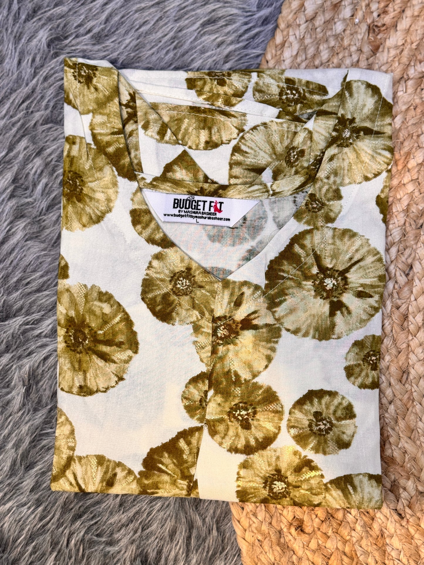 BUDGET FIT Floral Printed Rayon A-Line Kurti