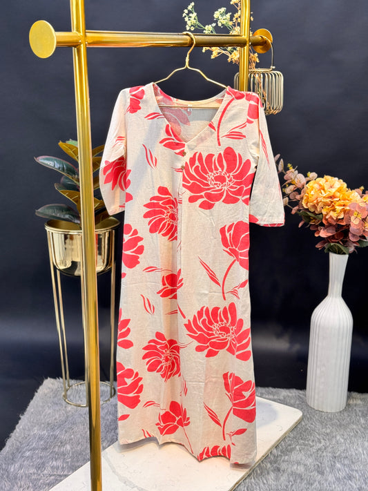 Floral Printed Cotton Kurti