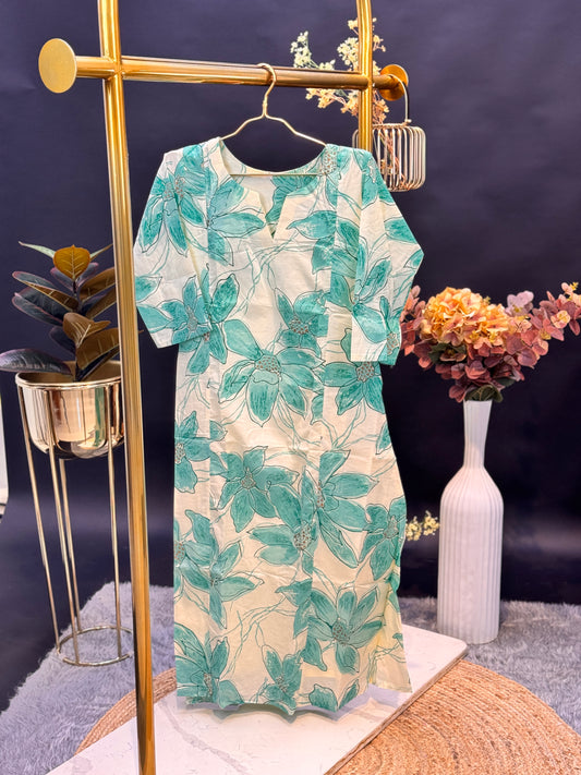 Floral Printed Cotton Kurti