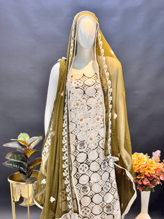 Thread Work Salwar Suit Material
