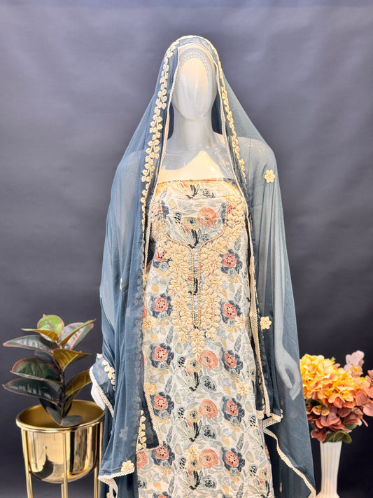 Thread Work Salwar Suit Material