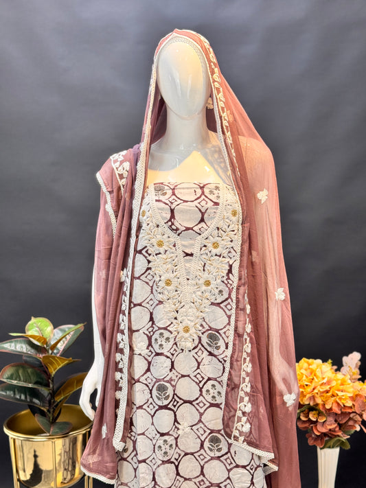 Thread Work Salwar Suit Material