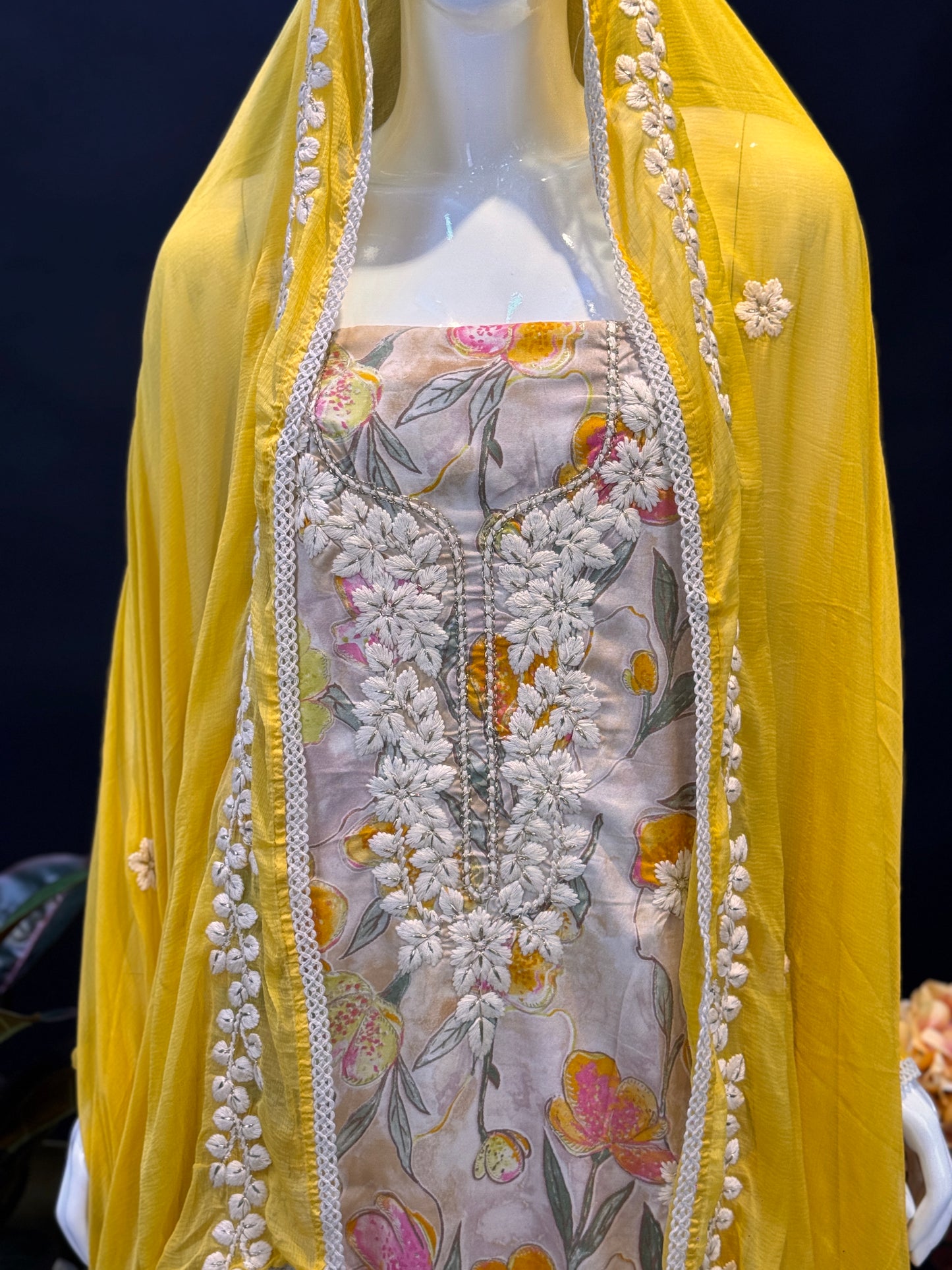 Thread Work Salwar Suit Material