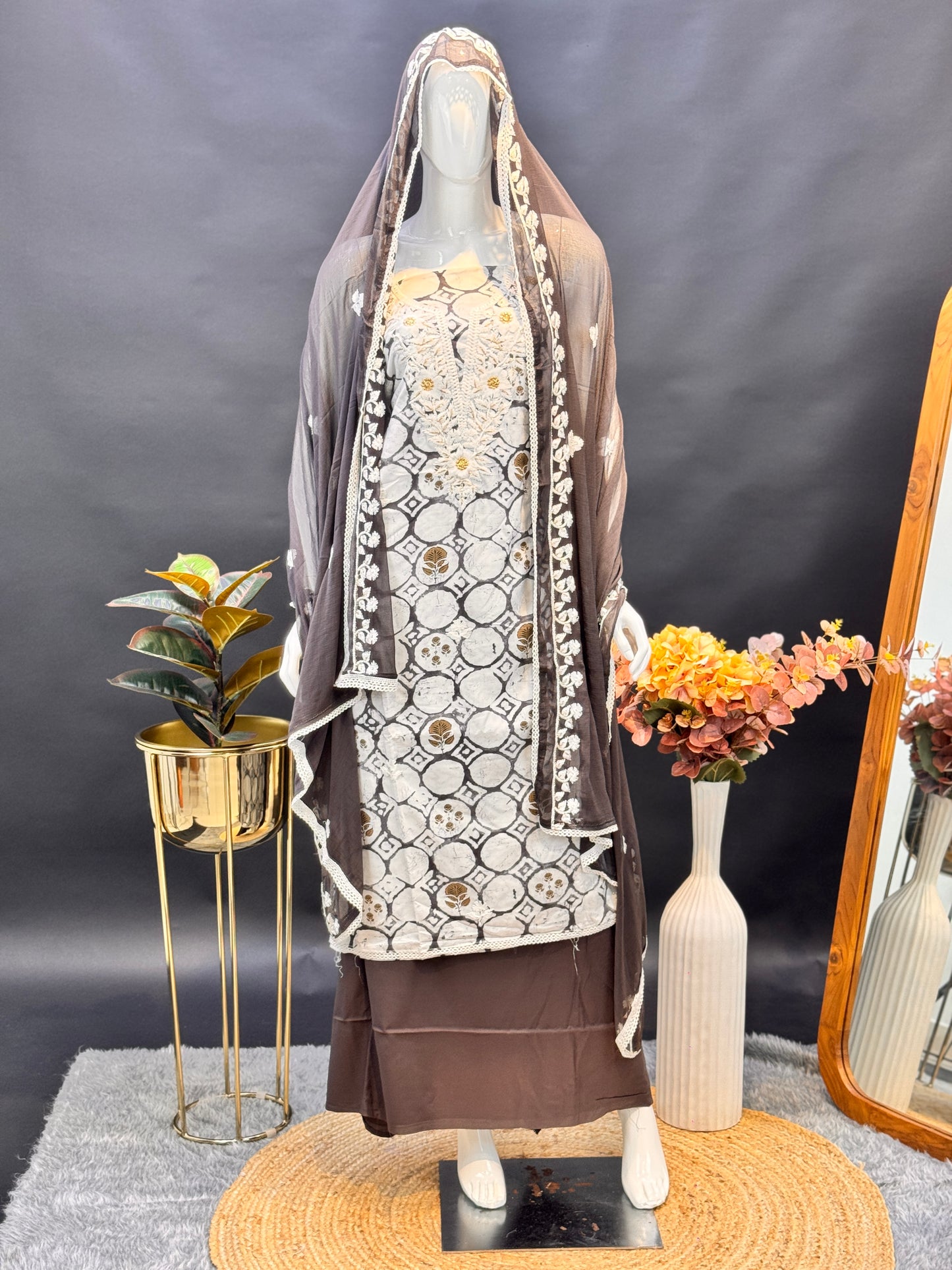 Thread Work Salwar Suit Material