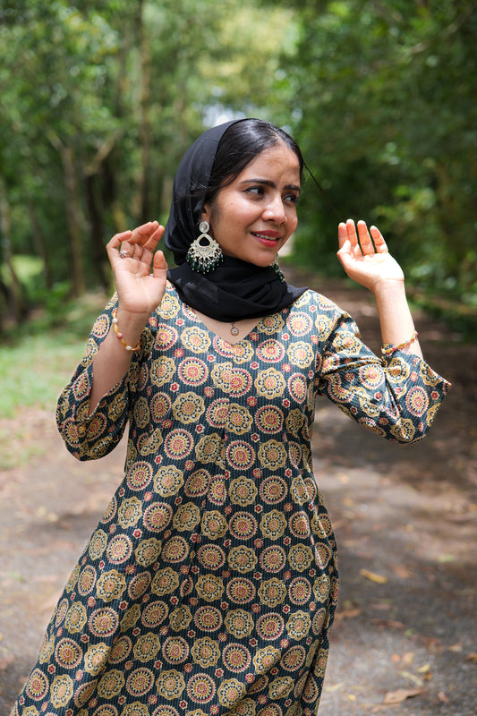 BUDGET FIT Mandala Print A-Line Cotton Kurti