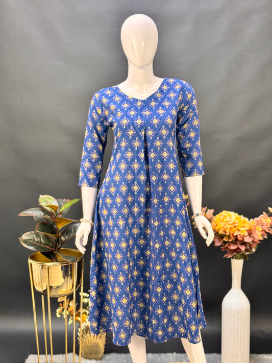 BUDGET FIT A-Line Printed Cotton Kurti