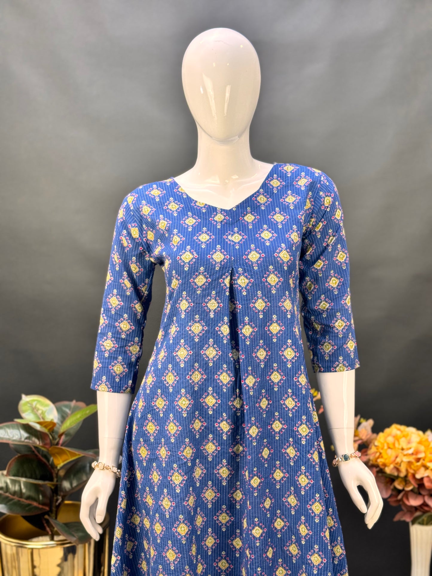 BUDGET FIT A-Line Printed Cotton Kurti